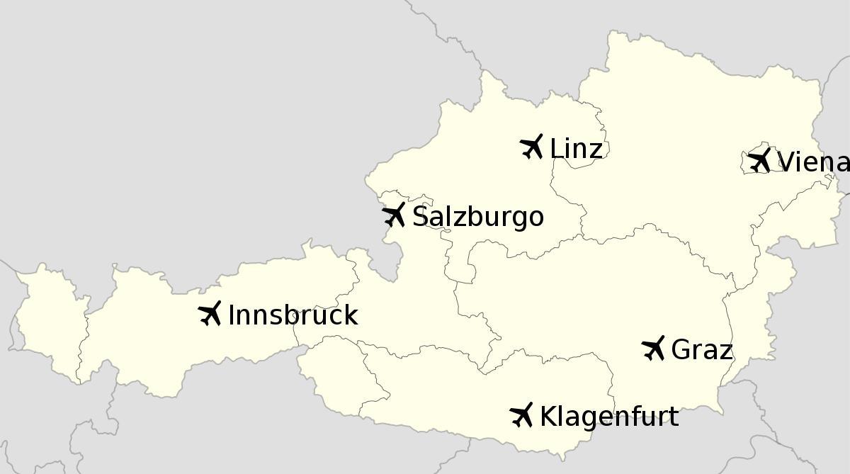 Avusturya haritası havaalanları 