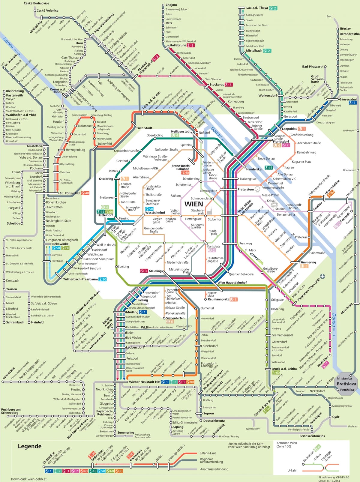 Viyana, Avusturya Haritayı tren istasyonları