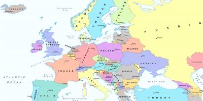 Avrupa haritası Avusturya gösteren 