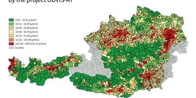 Avusturya nüfus yoğunluğu haritası